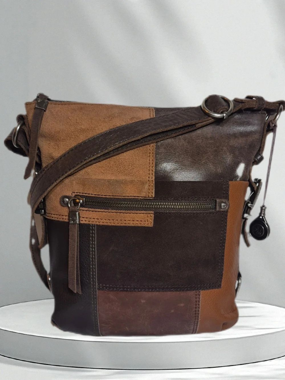 The Sak Patchwork Crossbody Bag - Brown & Tan